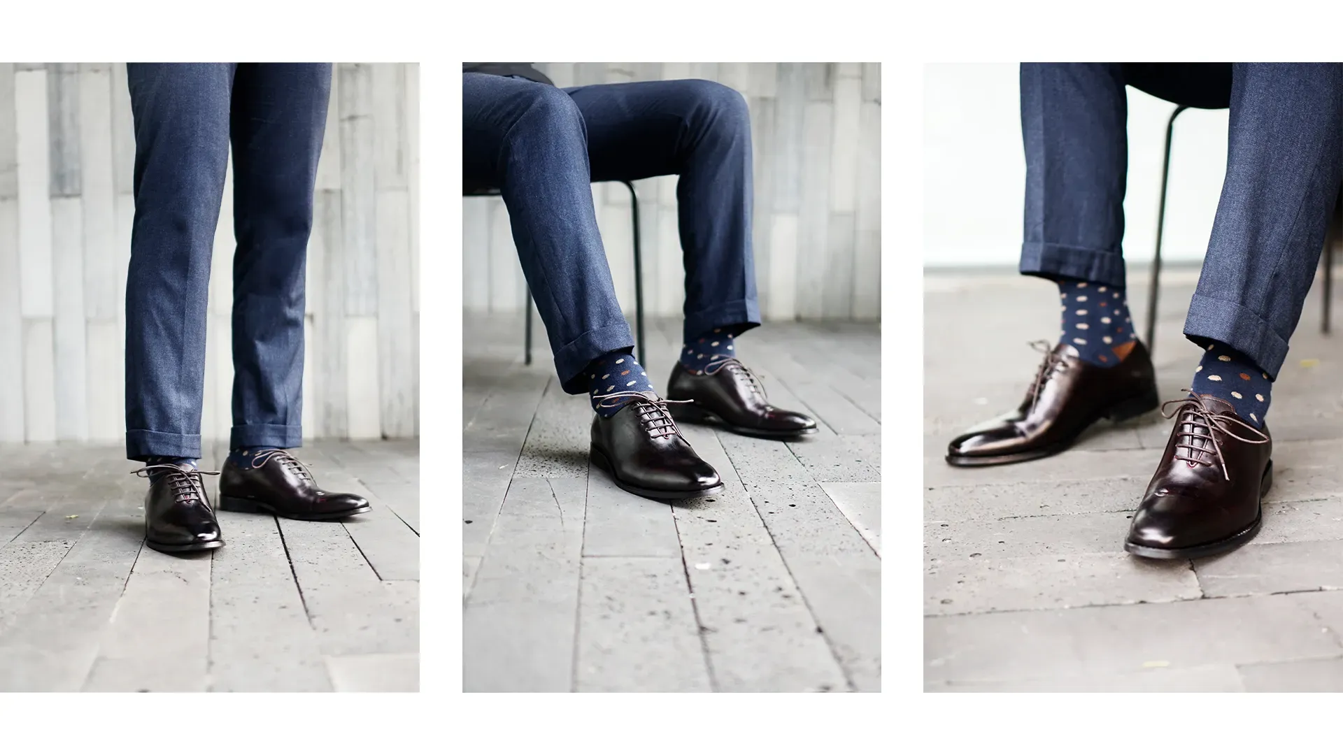 Cách phối giày Derby với quần âu denim