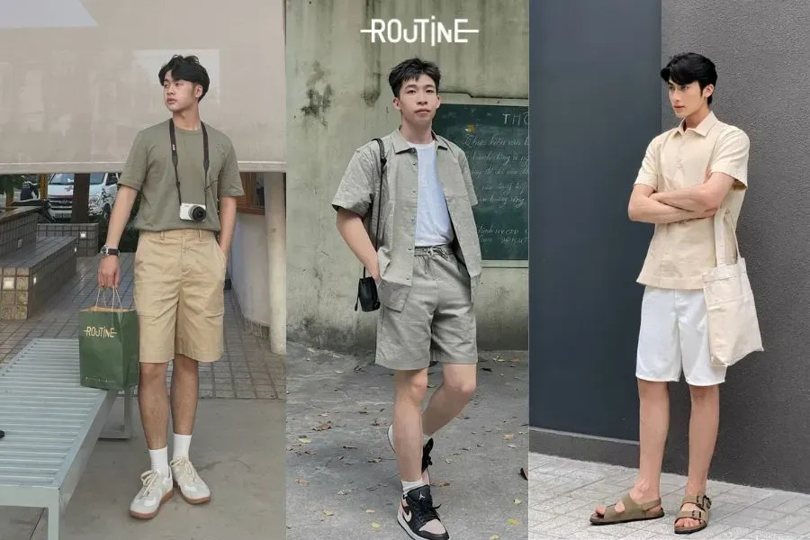 Phối đồ nam Hàn Quốc mặc hàng ngày cùng quần short