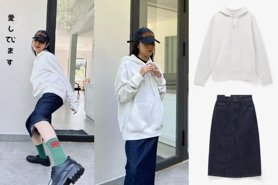 Phối đồ cùng áo hoodie nữ dành cho các cô nàng đặc biệt yêu thích phong cách cá tính, cool ngầu.