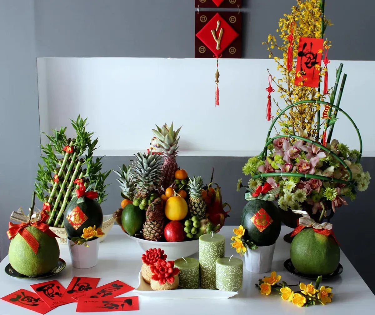 kiểu mâm ngũ quả gọn gàng