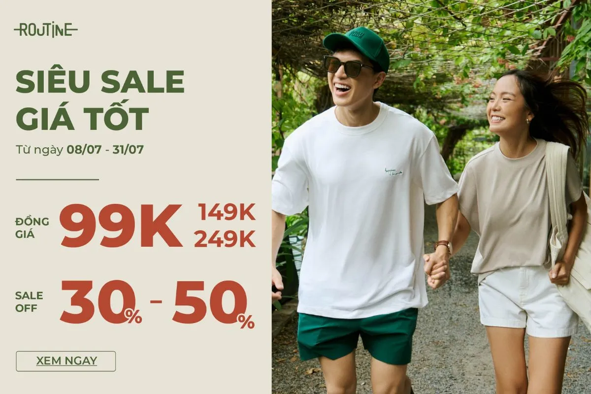 sale tháng 7 routine giảm tới 50%