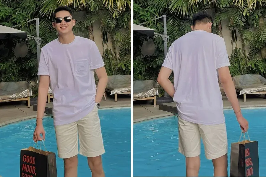 Áo thun trắng cotton tuy basic nhưng lên outfit luôn đẹp và năng động