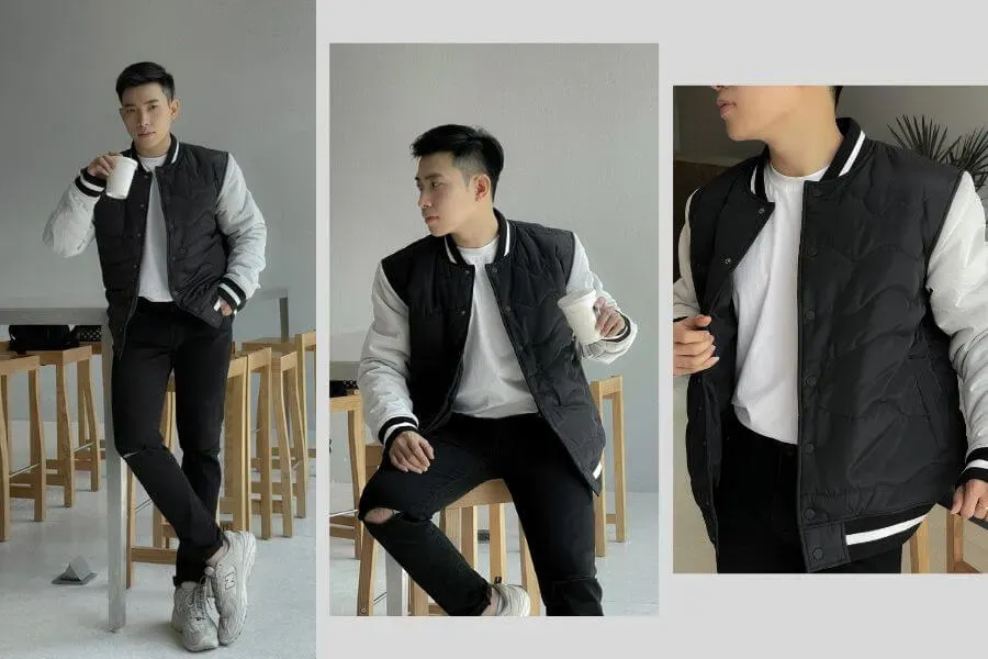 Áo bomber phối quần jean