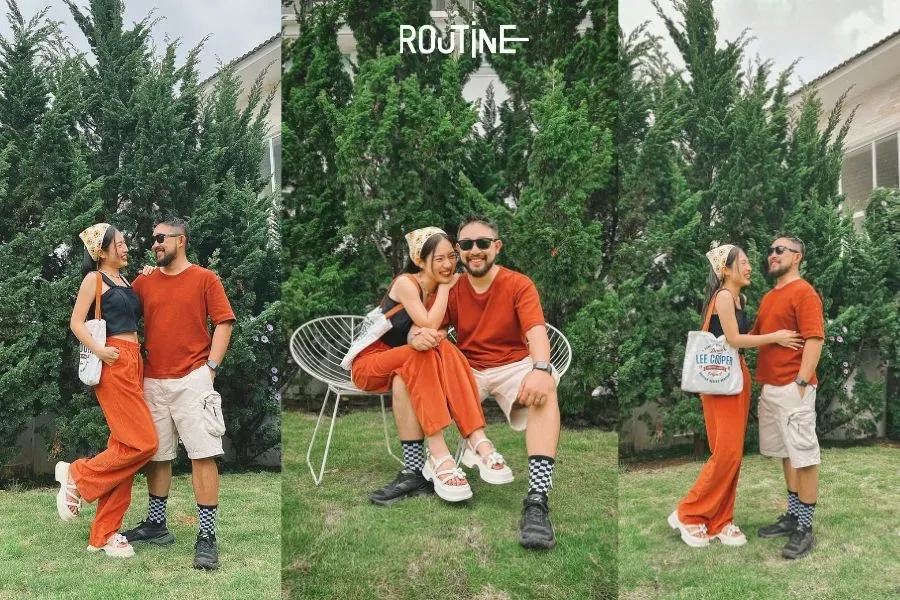 Sắc đỏ cam đem lại niềm vui cho couple ngày đầu năm mới