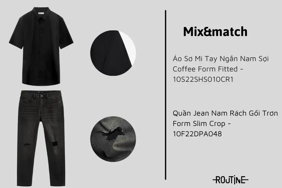 Đổi mới với cách diện một set đồ cùng màu khi phối quần jean áo sơ mi