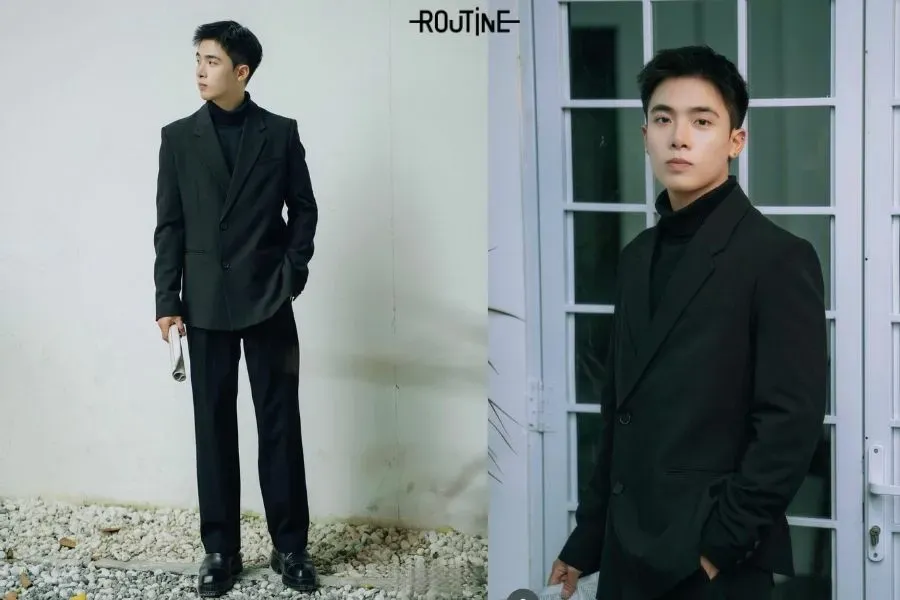 Sự kết hợp mang vẻ hiện đại giữa áo len cổ lọ và vest lịch lãm