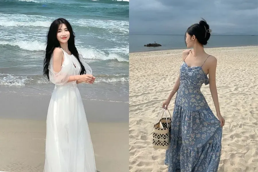 Đầm maxi đi biển sang trọng, thoải mái