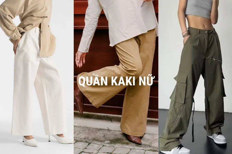 kiểu quần kaki cho nữ