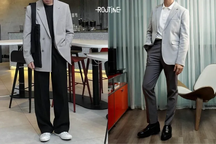 Cách phối quần tây nam Hàn Quốc với áo blazer lịch thiệp