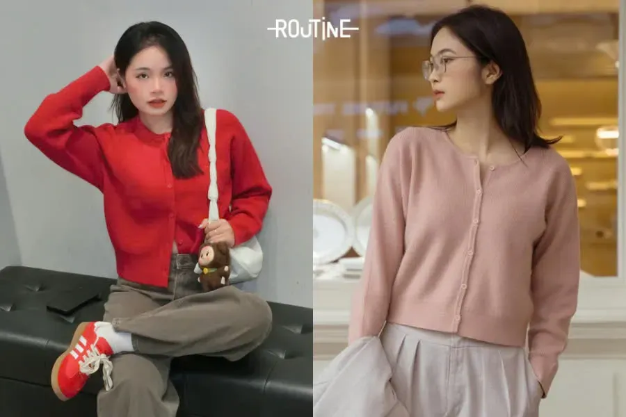 Cách phối đồ nữ với áo Cardigan xinh lung linh