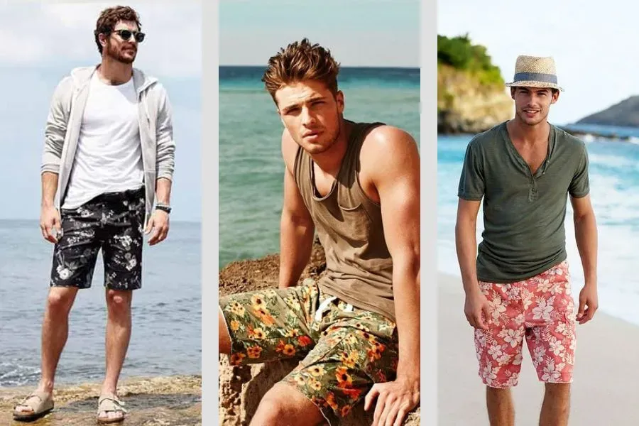 Áo thun basic mix cùng quần short hoa mang đến sự thoải mái và phong cách trẻ trung, năng động.