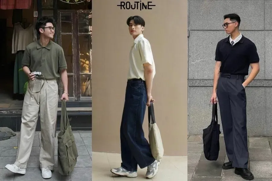 Polo nam dễ dàng phối nhiều kiểu quần dài khác nhau giúp chàng xuống phố du xuân