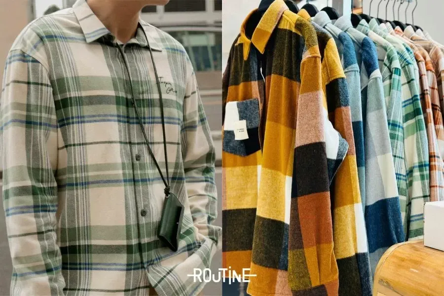 Áo sơ mi họa tiết caro chủ đạo trong thời trang mùa đông năm nay