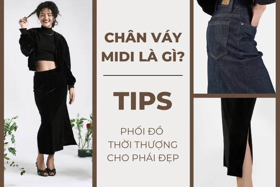 phối đồ cùng chân váy midi nữ