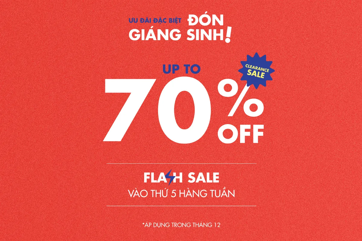 sale tháng 12 lên tới 70