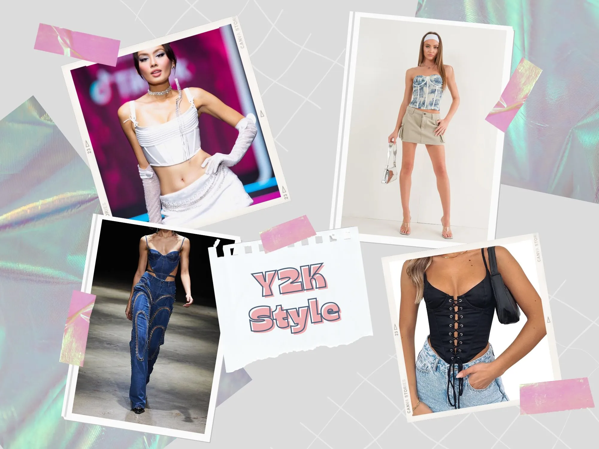 Áo crop top, áo corset là những biểu tượng không thể thiếu trong phong cách Y2K (Nguồn: Internet)