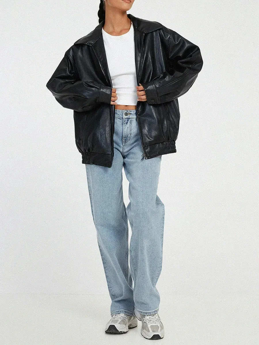Phối áo khoác bomber với quần baggy ấm áp và thời thượng (Nguồn: internet)