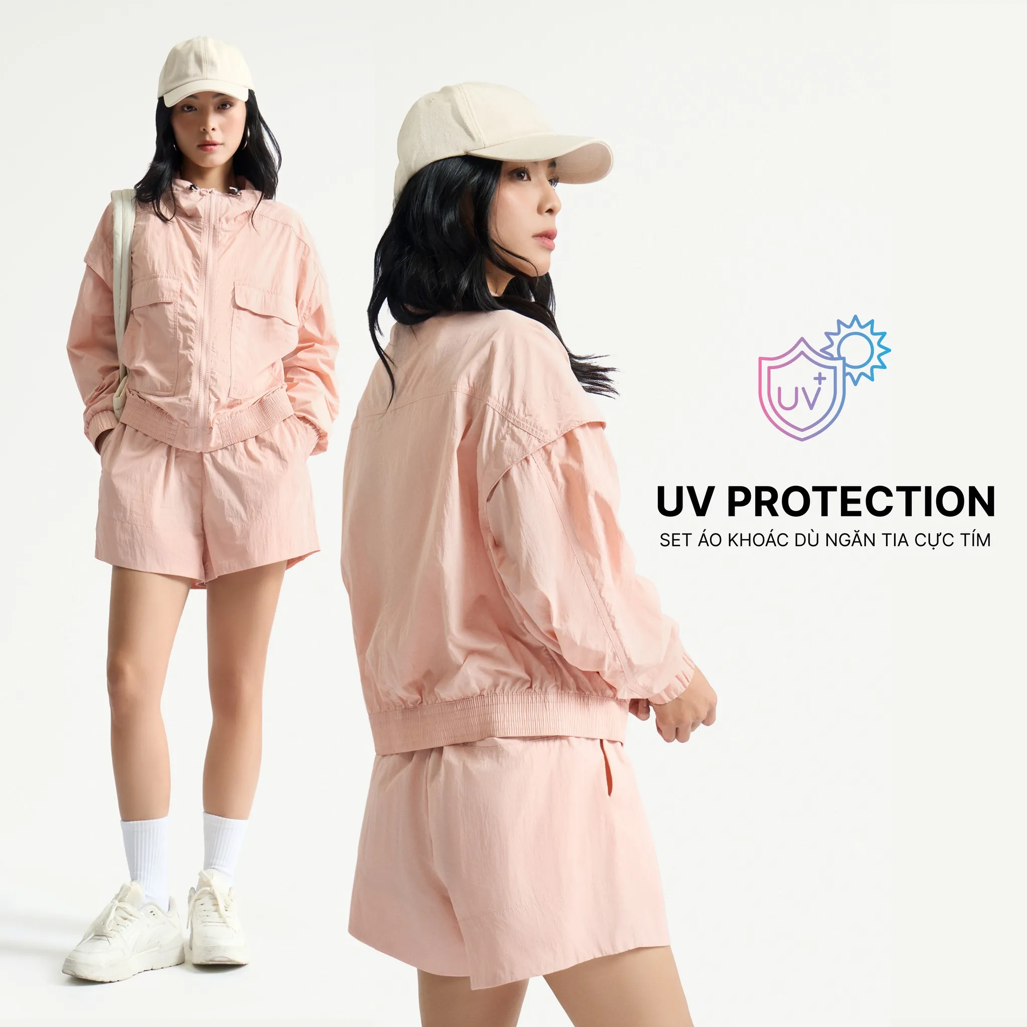 Áo khoác chống tia UV dáng thể thao, chất liệu dù siêu nhẹ
