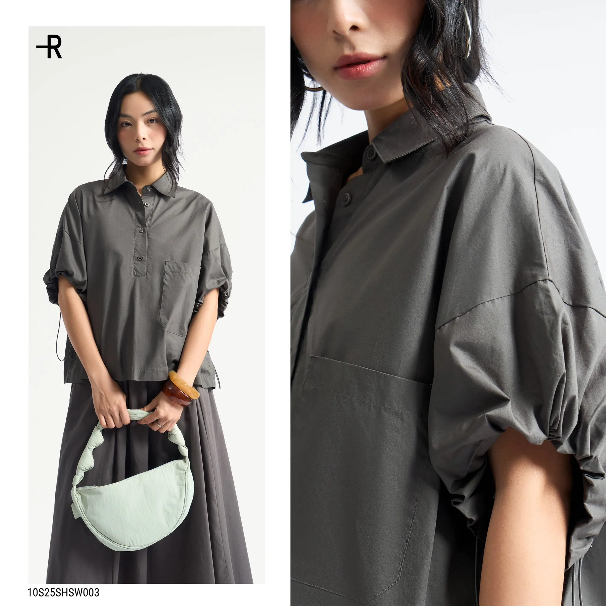 Áo màu ghi mang lại vẻ ngoài thanh lịch, trẻ trung (Nguồn: Routine)