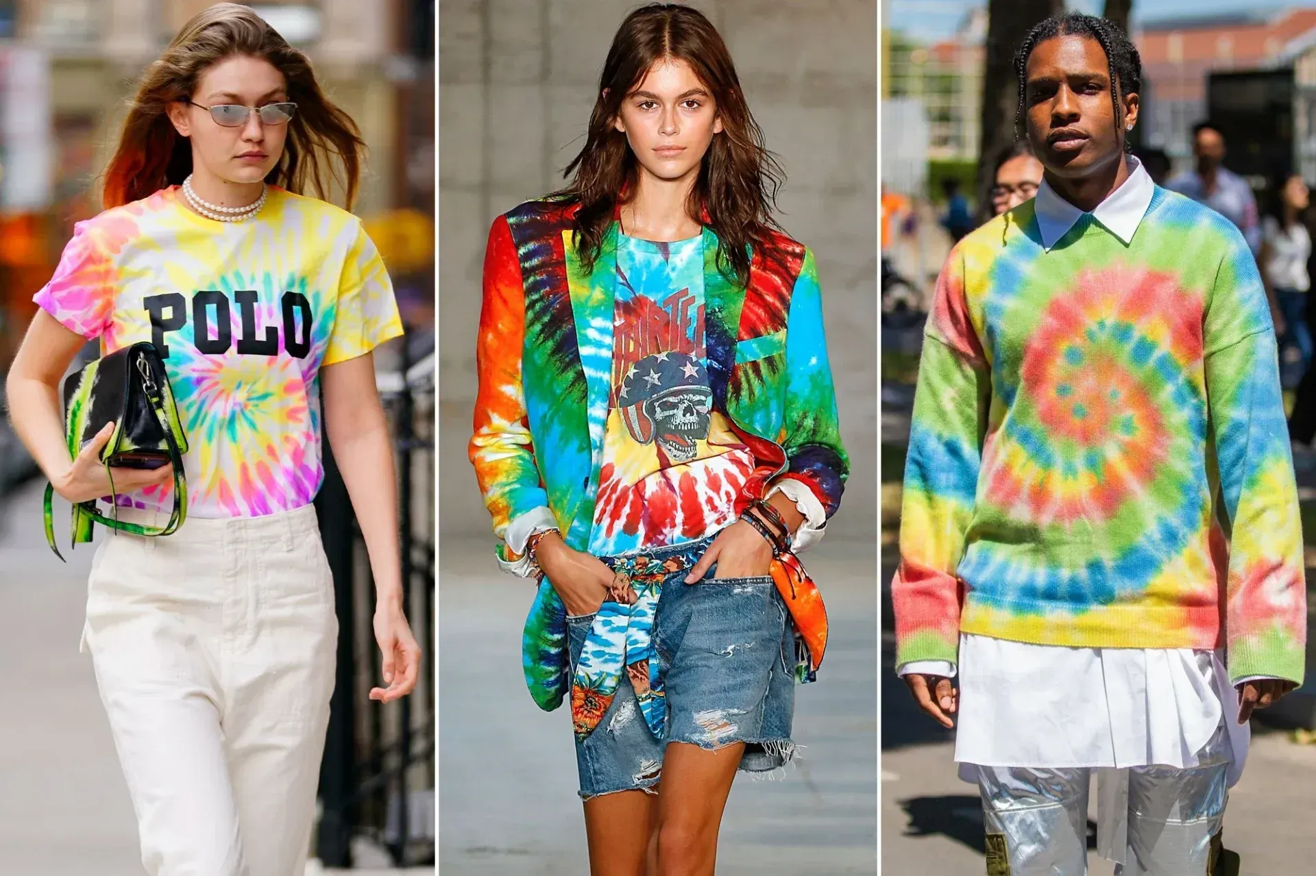 Kết hợp áo thun tie dye rực rỡ cùng quần jean mang đậm phong cách thời trang Y2K (Nguồn: Internet)