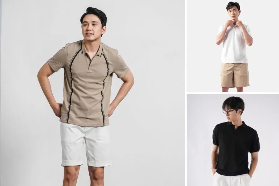 Áo polo mix cùng quần short cho các chàng theo đuổi vẻ ngoài lãng tử, chiếm trọn trái tim của các cô gái bởi sự chững chạc, thanh lịch.