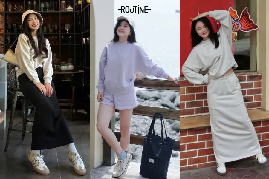 Set sweater vải nỉ phù hợp với thời trang mùa đông cho nữ cá tính