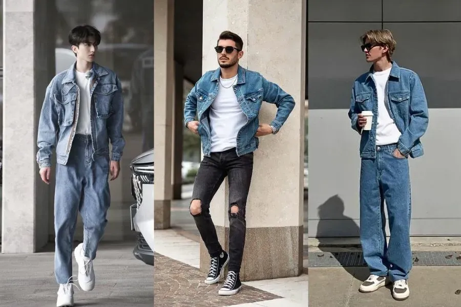 Tạo phong cách denim on denim cùng áo khoác jean