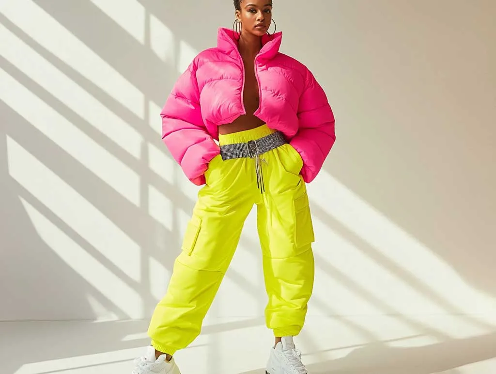 Bạn nên phối 1 hoặc 2 màu neon trong cùng 1 outfit để không bị rối mắt