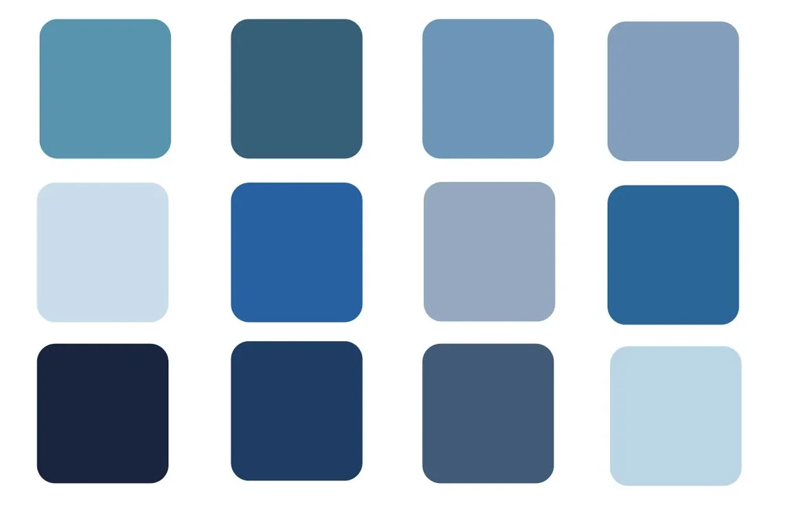 Bảng màu sắc xanh dương cơ bản