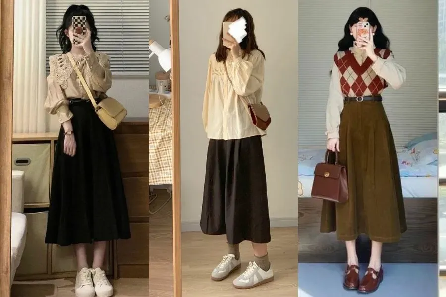 Phong cách vintage nữ đơn giản, nhẹ nhàng nổi bật nữa đầu năm 2024 (Nguồn: Pinterest)