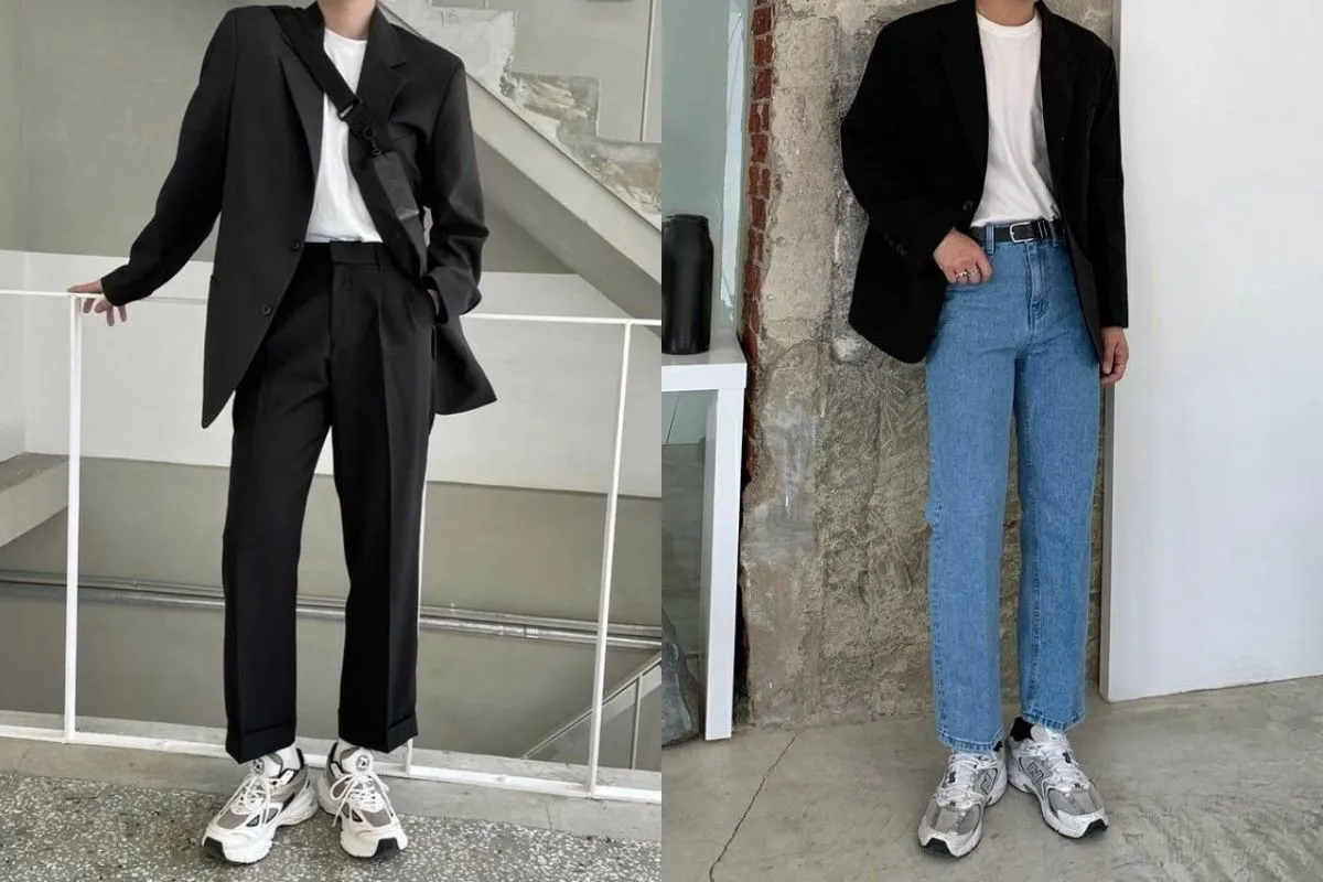 Phối blazer với áo thun trẻ trung nhưng vẫn phá cách (Nguồn: Internet)