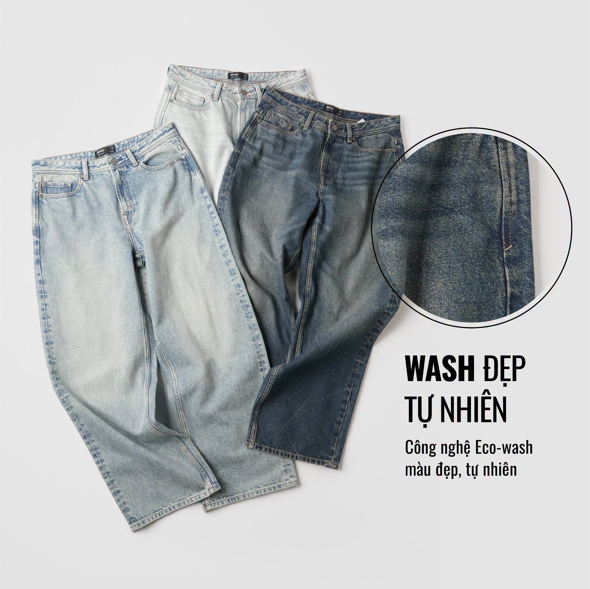 quần jeans wash đẹp tự nhiên