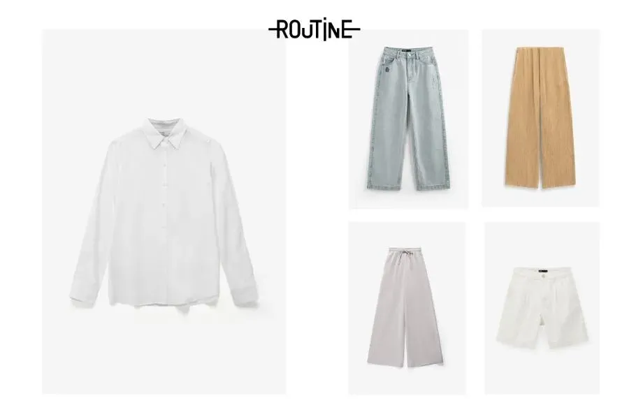 Các loại quần thường phối chung với áo sơ mi trắng như: Quần short, quần jeans,...