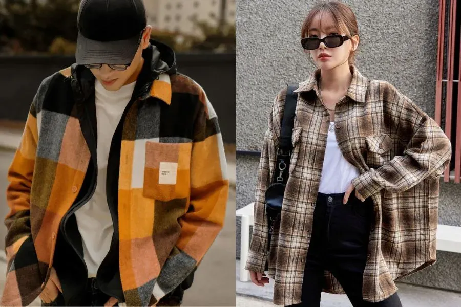 vài flannel may áo sơ mi cho mùa thu đông