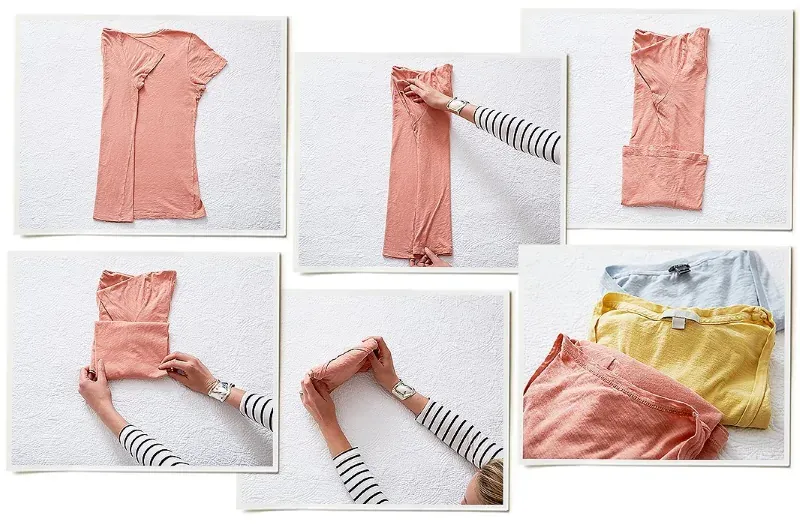 Các bước gấp gọn áo thun, áo polo đơn giản chỉ trong vài giây