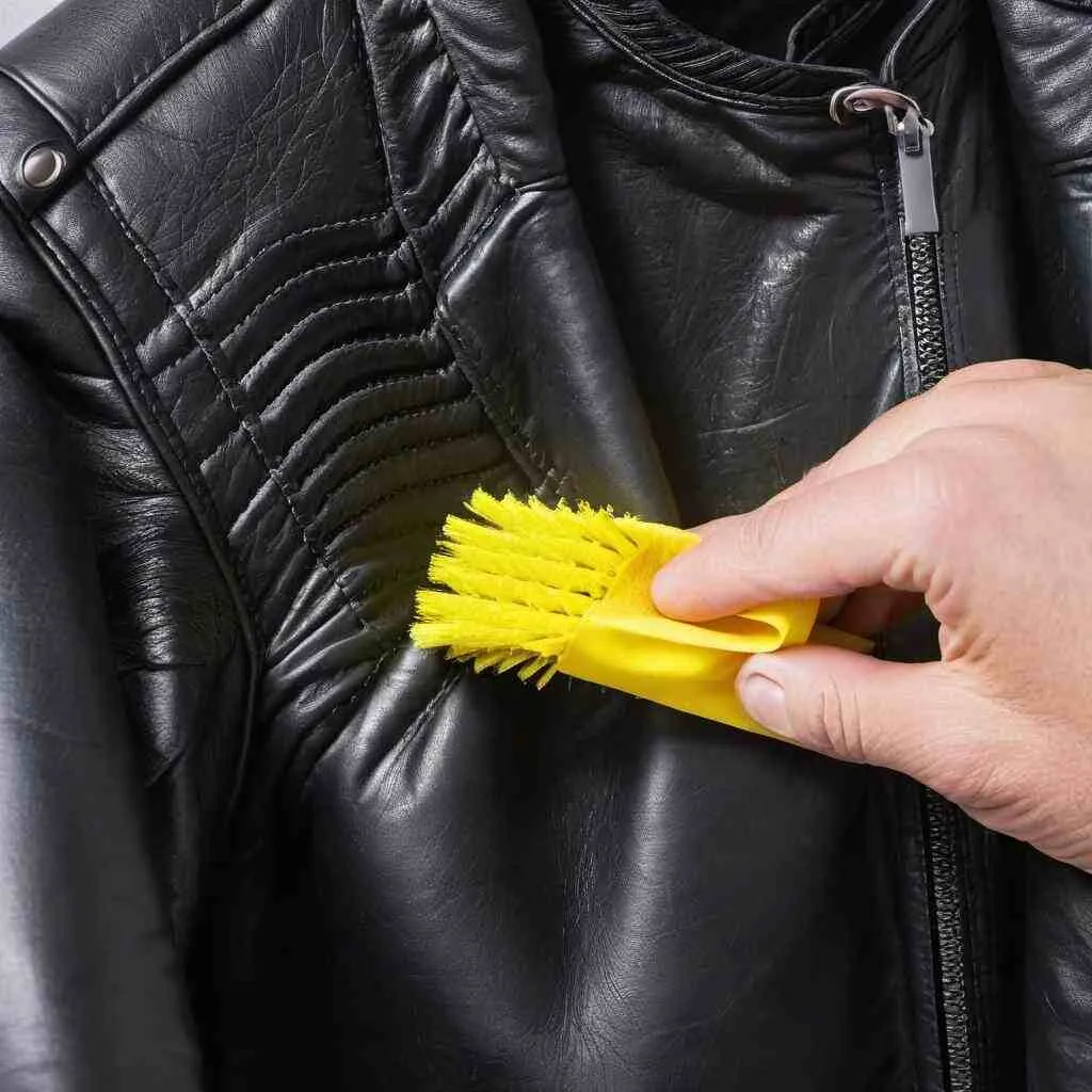 Lau sạch áo khoác da bóng bằng khăn mềm hoặc bàn chải mềm để duy trì độ sáng của bề mặt