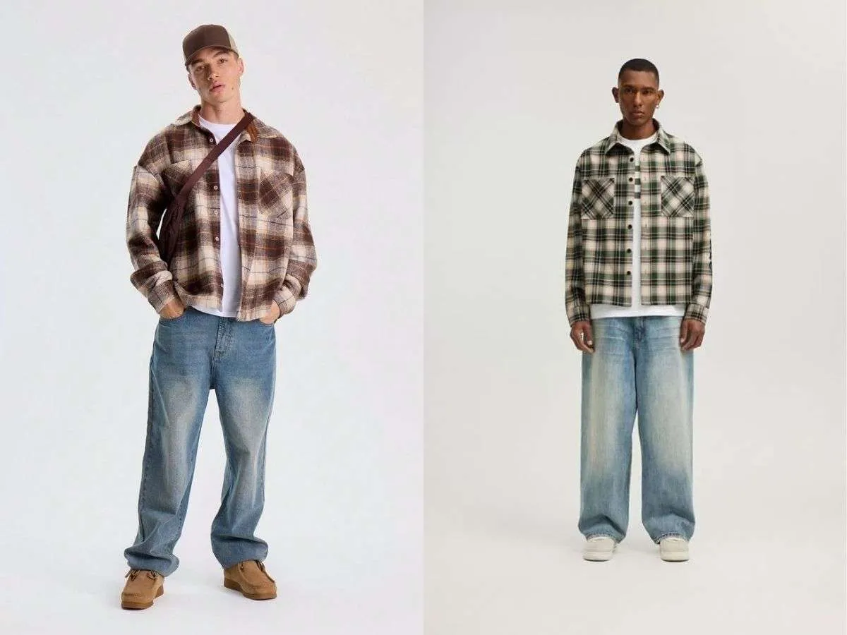 Cách phối áo sơ mi caro và quần jean mang hơi thở