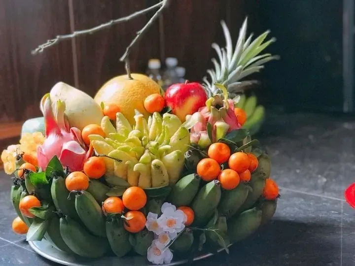 mâm ngũ quả trang trí theo ngũ hành