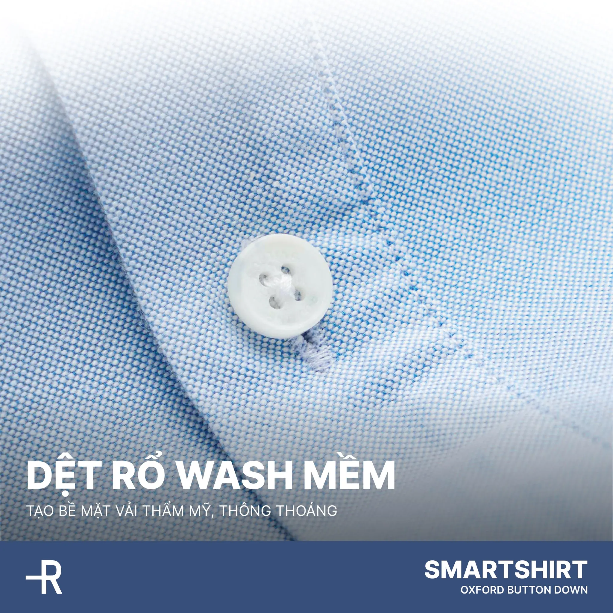 Vải&nbsp;oxford với&nbsp;kiểu dệt rổ&nbsp;wash mềm tạo bề mặt vải thẩm mỹ, thông thoáng