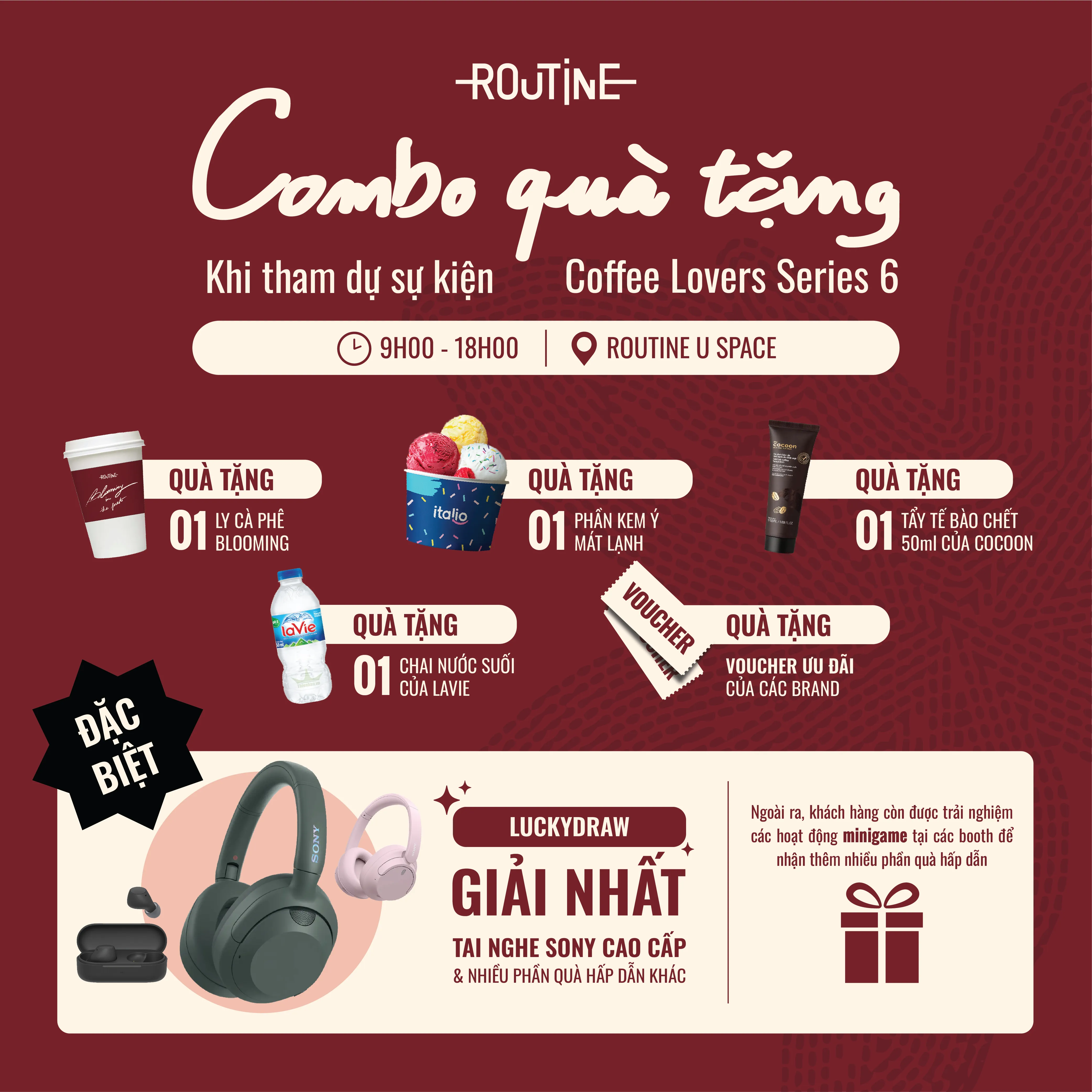 combo quà tặng hấp dẫn khi tham gia sự kiện