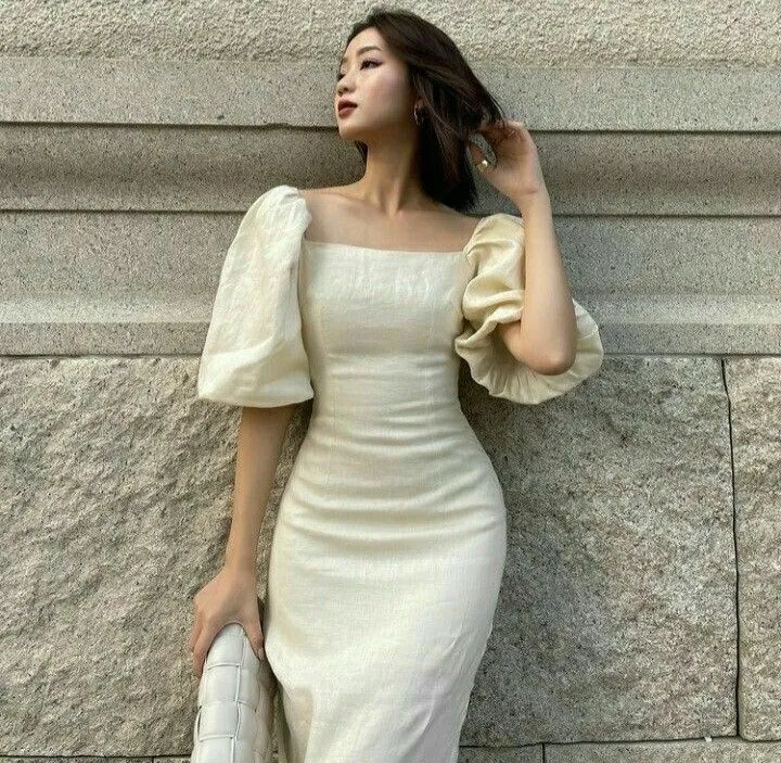 Đầm body đẹp tay bồng sang chảnh