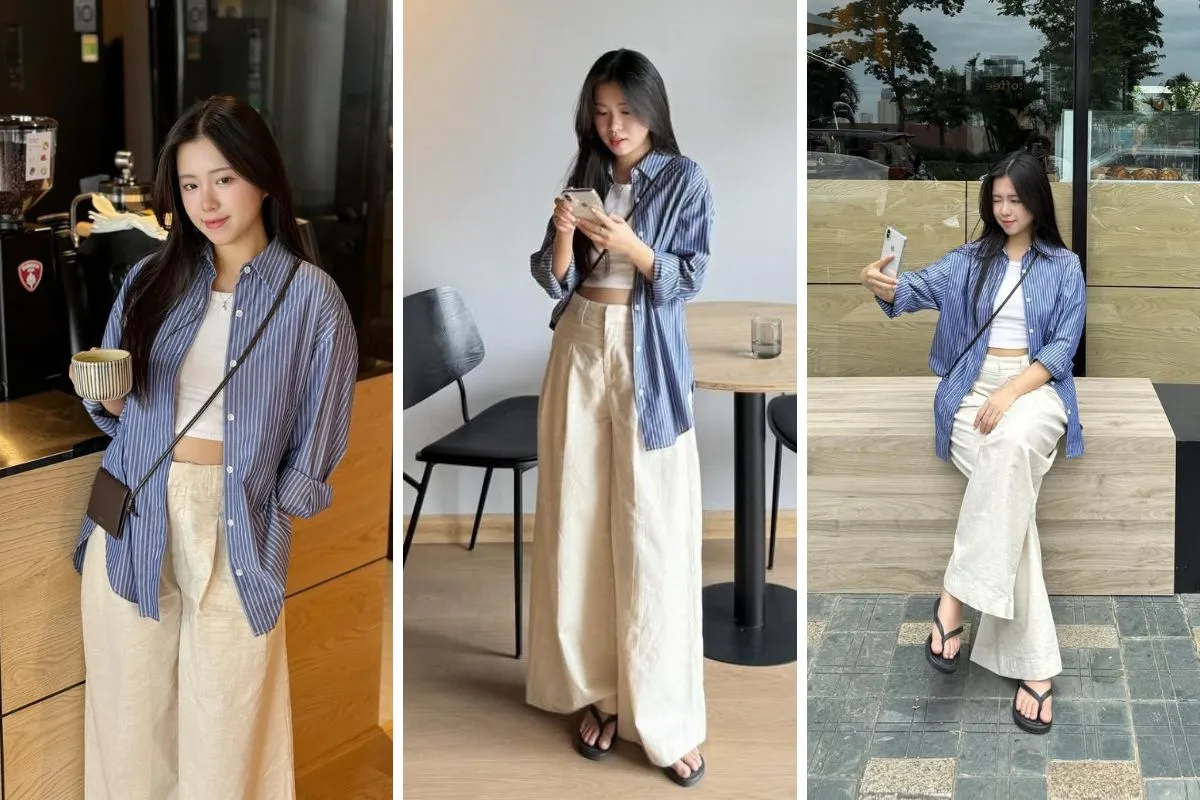 phối áo sơ mi khoác ngoài