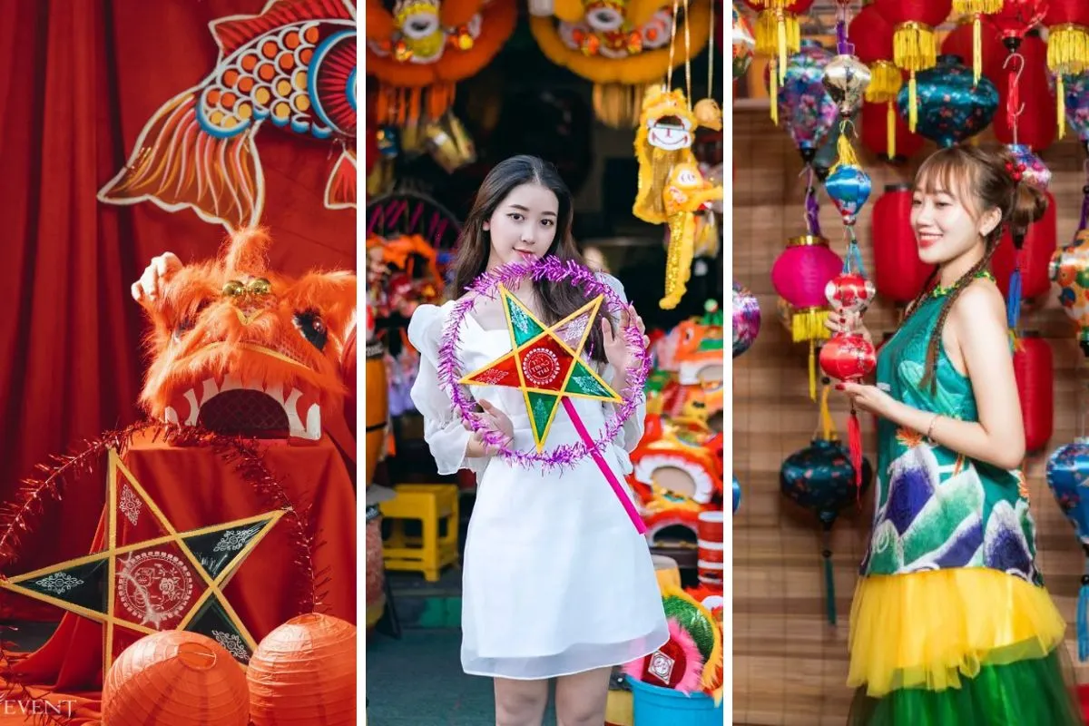 những chiếc đèn ông sao, đèn lồng