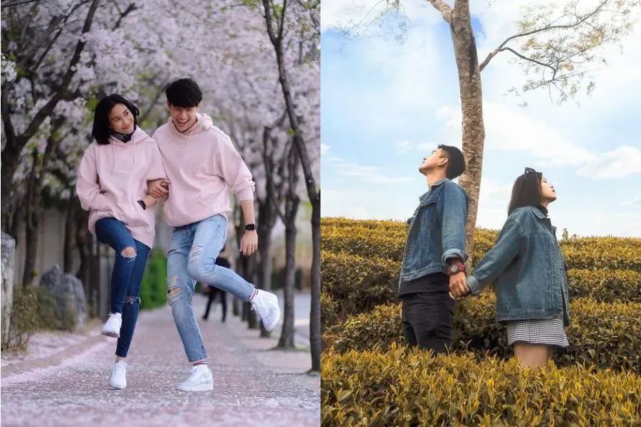 Những set đồ đôi từ chất vải jean sẽ cho các cặp đôi sự trẻ trung, năng động.