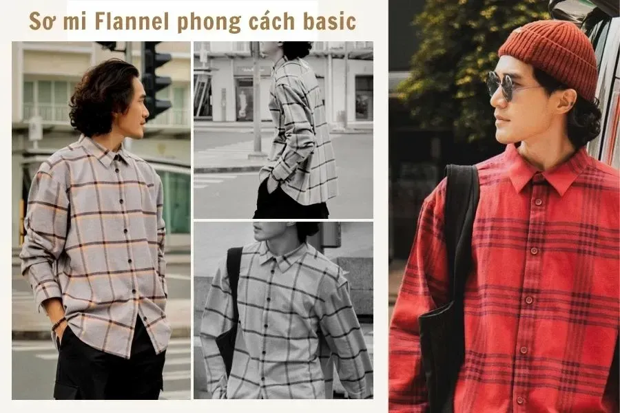 Áo sơ mi flannel kẻ caro theo phong cách đơn giản mang vẻ đẹp retro