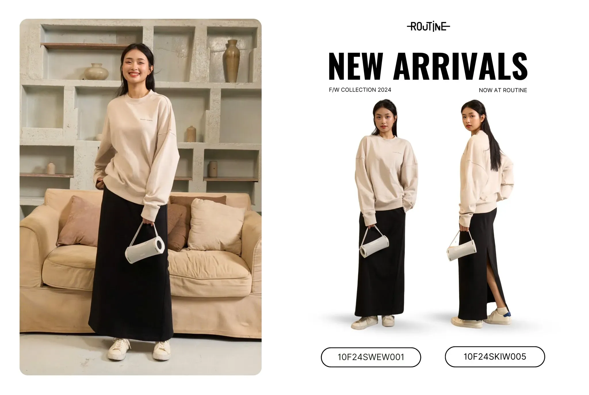 áo sweater cùng chân váy
