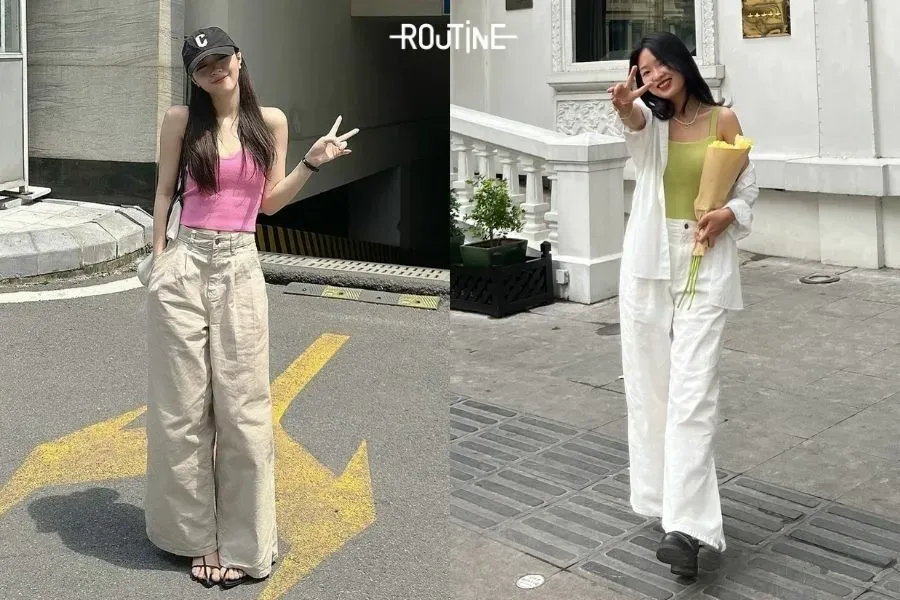 Set đồ cùng áo hai dây nữ quyến rũ nhưng vẫn tinh tế sành điệu thoải mái đi chơi ngày Tết