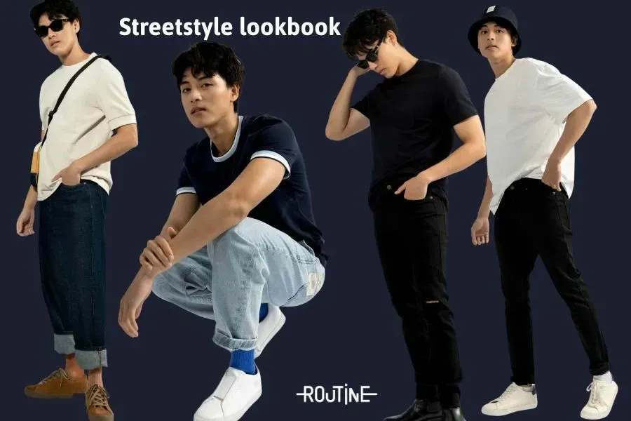 Áo thun và quần jean là combo đơn giản chuẩn phong cách đường phố