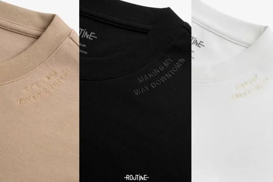 Họa tiết thêu chữ sáng tạo trong phong cách phối đồ thời trang mùa đông cho nam tại Routine