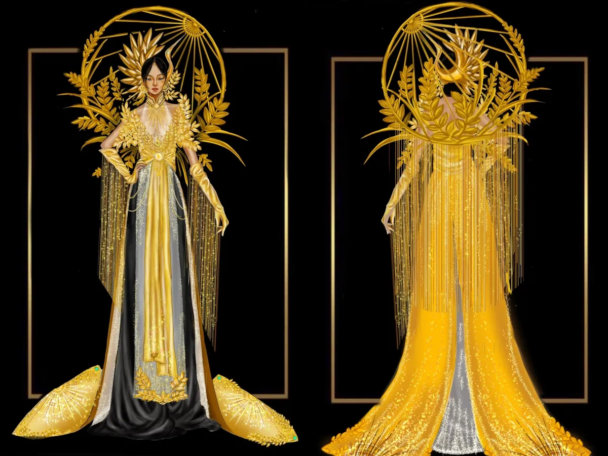 Họa tiết dân tộc việt nam - Hình ảnh cây lúa được vẽ tinh tế
